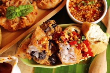 taro dessert and fried tofu ,chinese food