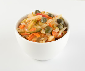 Chopped Pickled Vegetables Isolated