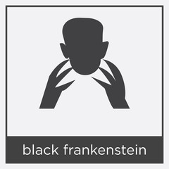 black frankenstein icon isolated on white background
