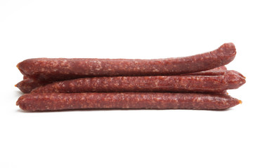 smoked sausages isolated