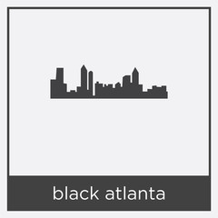 black atlanta icon isolated on white background