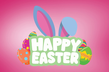 Happy Easter greeting against pink vignette