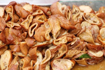 Stewed pork leg and mix pork ,egg in street food