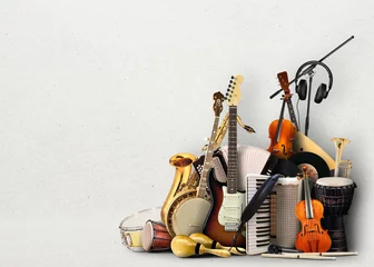 Schilderijen op glas Musical instruments, orchestra or a collage of music © Zarya Maxim