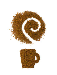 Instant Coffee Grains Isolated