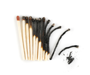 Different Stages of Burnt Matches