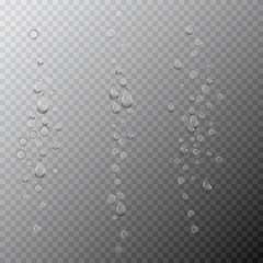 Bubbles underwater texture, vector fizzy air, gas or clean oxygen bubbles under sea water. Realistic effervescent champagne drink.