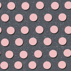 Creative seamless pattern polka dot in grey and pink colors.