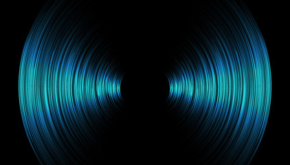 Sound waves oscillating dark blue light, Abstract technology background. Vector.