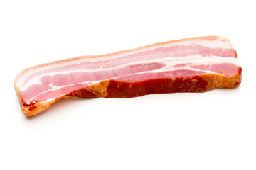 Pieces of raw pork lard isolated on white background.