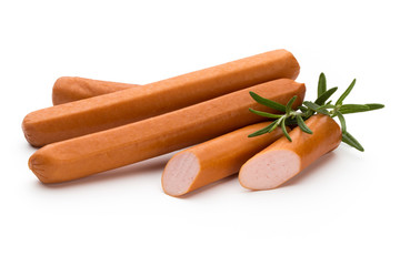 Fresh sausage isolated over white background.