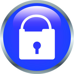 Purple Shiny round button with padlock mark