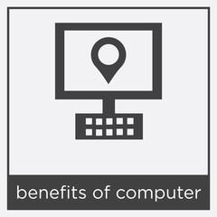 benefits of computer icon isolated on white background