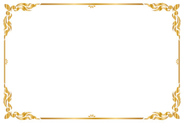 Decorative frame and border for design of greeting card wedding with copy space for add text message, Golden frame, Vector illustration - 202599538