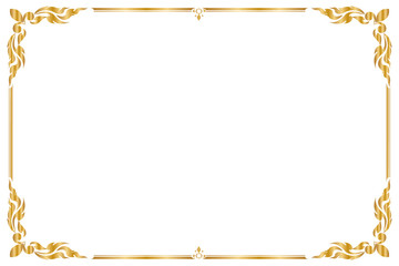 Decorative frame and border for design of greeting card wedding with copy space for add text message, Golden frame, Vector illustration