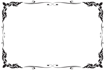 Decorative frame and border for design of greeting card wedding with copy space for add text message, black and white, Vector illustration - 202599566