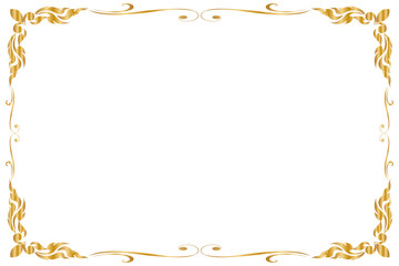 Decorative frame and border for design of greeting card wedding with copy space for add text message, Golden frame, Vector illustration