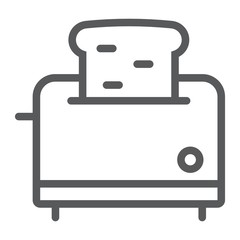 Toaster line icon, kitchen and cooking, cook tool sign vector graphics, a linear pattern on a white background, eps 10.