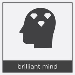 brilliant mind icon isolated on white background