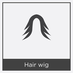 Hair wig icon isolated on white background