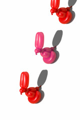 Rabbit from balloon on white background. Group of objects. Creative style.