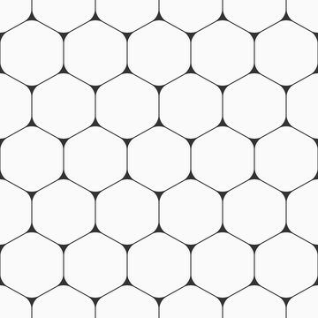 Vector seamless pattern of hexagons with rounded corners.