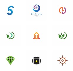 logo set design for element, geometric, website, and identity