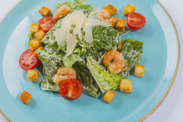 Caesar salad with shrimps