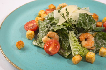 Caesar salad with shrimps