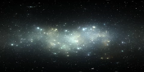 360-Grad-Weltraumgalaxie-Panorama, gleichwinklige Projektion, Umgebungskarte. Sphärisches HDRI-Panorama. Weltraumhintergrund mit Nebel und Sternen. © Peter Jurik