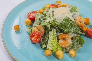 Caesar salad with shrimps