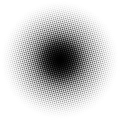 Circle gradient halftone dots background. Pop art template, texture.