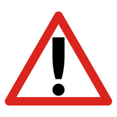 General warning sign. Vector illustration.