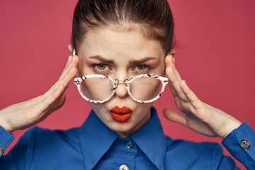 portrait of girl in glasses