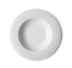 empty white plate on white background