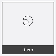 diver icon isolated on white background