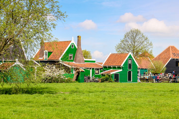 Traditionelle holländische Häuser in Zaanse Schans in den Niederlanden in Europa