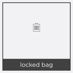 locked bag icon isolated on white background