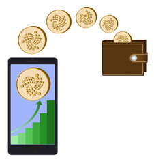 transfer iota coins from phone in the wallet