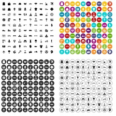 100 logistics icons set vector in 4 variant for any web design isolated on white