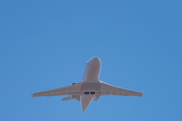 Buisness jet in the blue sky

