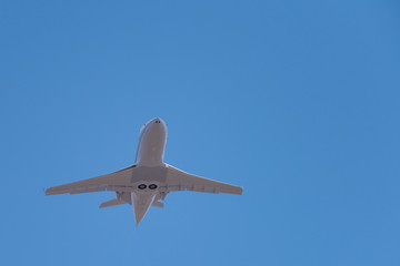 Buisness jet in the blue sky

