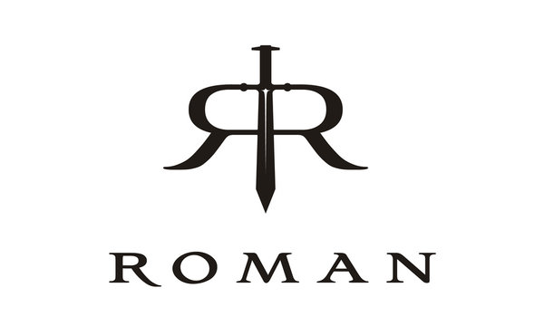 Sword Initial Letter R RR Roman logo design inspiration