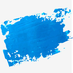 bright blue oil paint vector spot on a white background