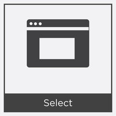 Select icon isolated on white background