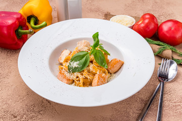 fettuccine with salmon