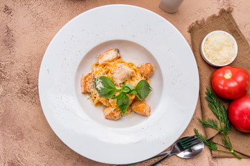 fettuccine with salmon