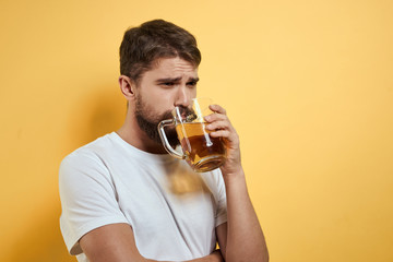 young man drinking beer