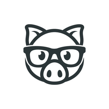 pig with glasses icon.