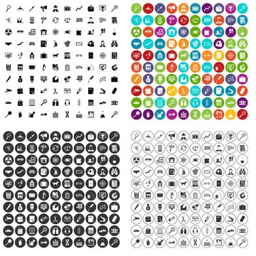 100 magnifier icons set vector in 4 variant for any web design isolated on white